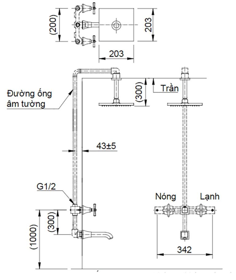 ban ve ky thuat voi sen am tuong inax bfv 81sec nong lanh