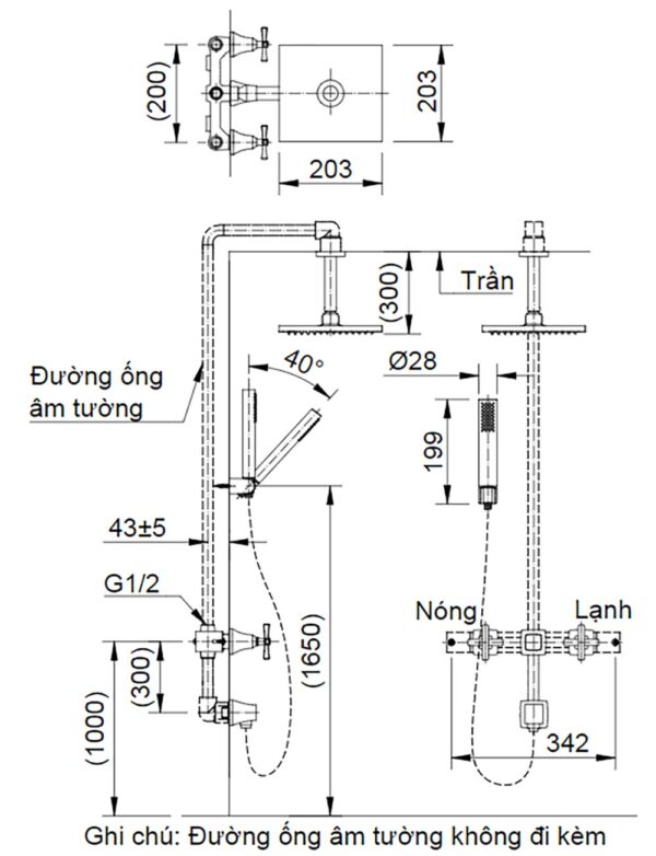 ban ve ky thuat voi sen am tuong inax bfv 81sehc nong lanh