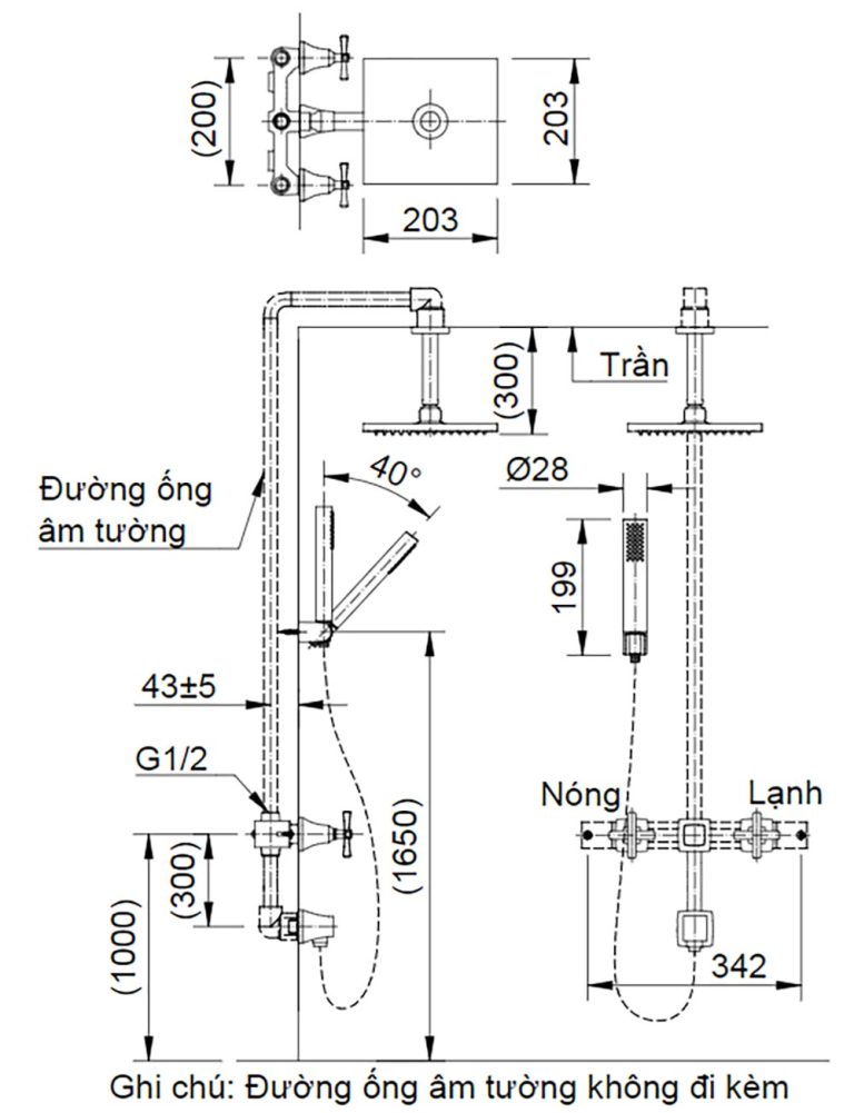 ban ve ky thuat voi sen am tuong inax bfv 81sehc nong lanh