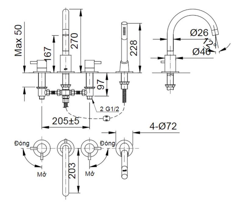 ban ve ky thuat voi sen bon tam inax bfv 7000b gan bon nong lanh