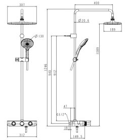 ban ve ky thuat voi sen cay american standard wf 4955 dong easyset exposed nhiet do