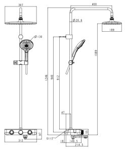 ban ve ky thuat voi sen cay american standard wf 4956 dong easyset exposed nhiet do