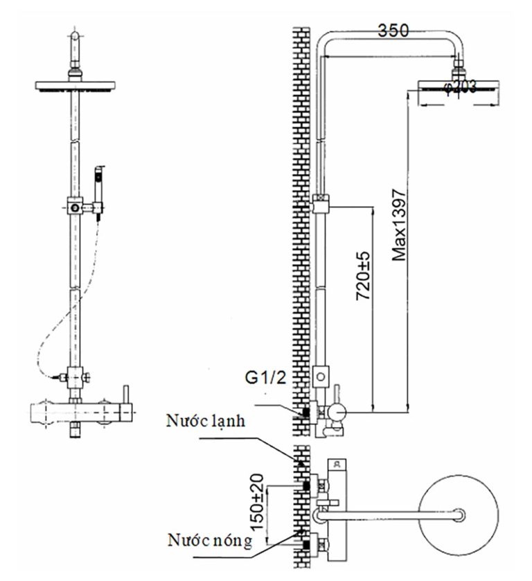 ban ve ky thuat voi sen cay inax bfv 70s nong lanh