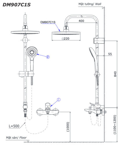 ban ve ky thuat voi sen cay toto dm907c1s