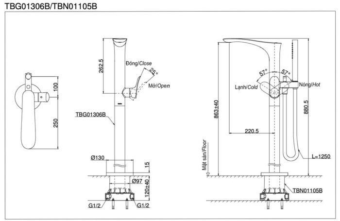 ban ve ky thuat voi sen cay toto tbg02306b tbn01105b nong lanh