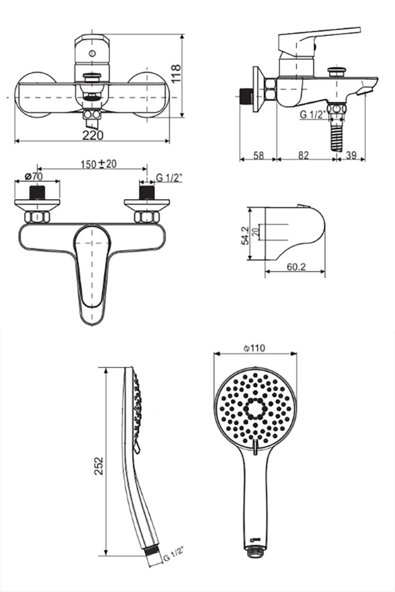 ban ve ky thuat voi sen tam inax bfv 113s nong lanh