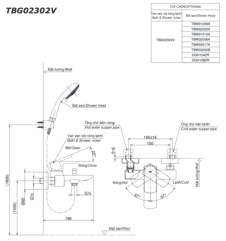 ban ve ky thuat voi sen tam inax tbg02302v nong lanh