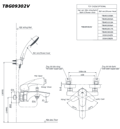 ban ve ky thuat voi sen tam inax tbg09302v nong lanh