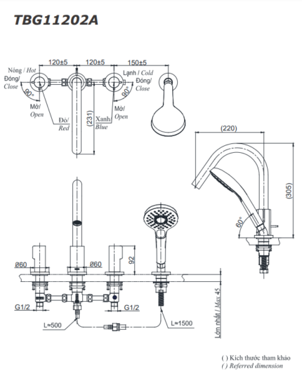 ban ve ky thuat voi sen xa bon tam toto tbg11202a gan bon 4 lo