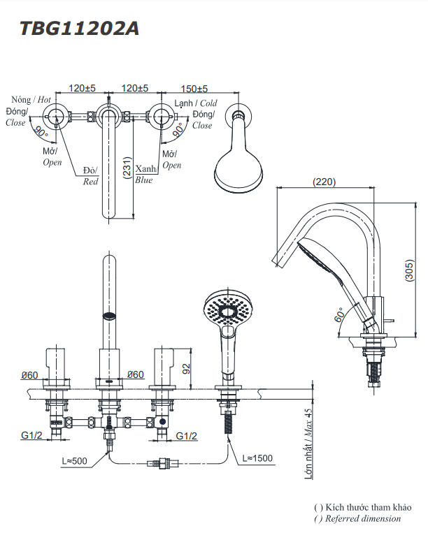 ban ve ky thuat voi sen xa bon tam toto tbg11202a gan bon 4 lo