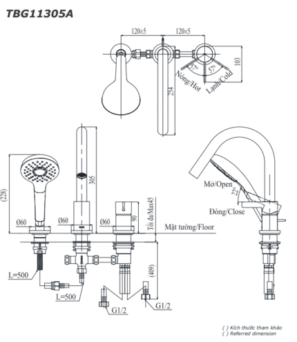 ban ve ky thuat voi sen xa bon tam toto tbg11305a gan bon