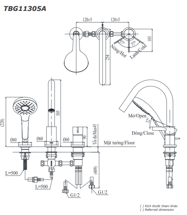 ban ve ky thuat voi sen xa bon tam toto tbg11305a gan bon