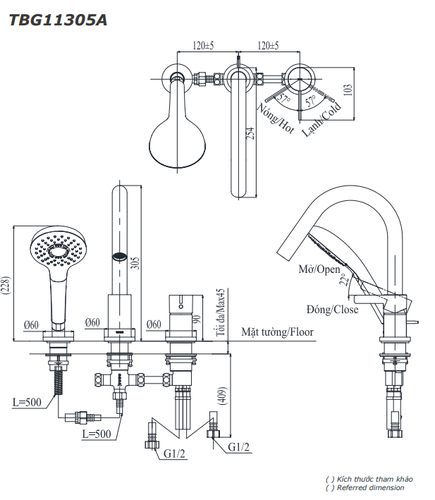 ban ve ky thuat voi sen xa bon tam toto tbg11305a gan bon