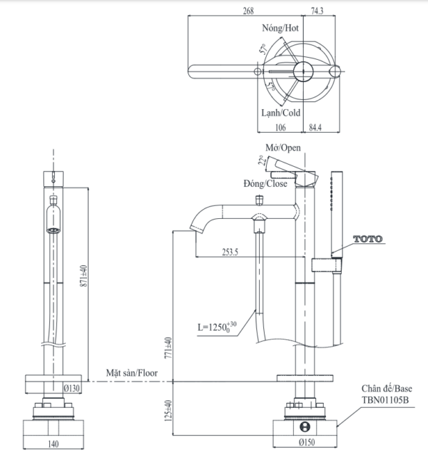 ban ve ky thuat voi sen xa bon tam toto tbg11306a tbn01105b dat san