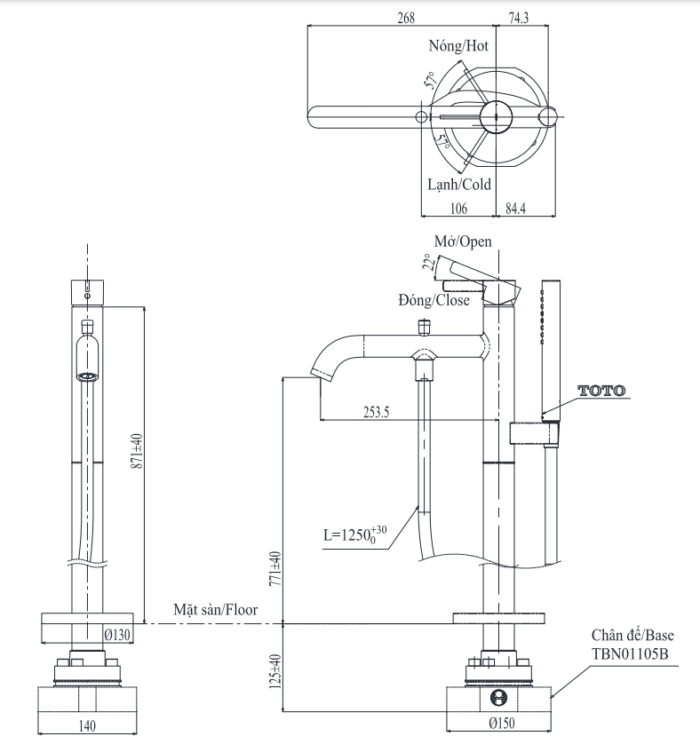 ban ve ky thuat voi sen xa bon tam toto tbg11306a tbn01105b dat san