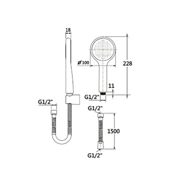 Bản vẽ kỹ thuật Tay sen tắm AMERICAN STANDARD FFASS506-MB Genie