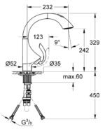 ban ve voi bep grohe k4 33782000