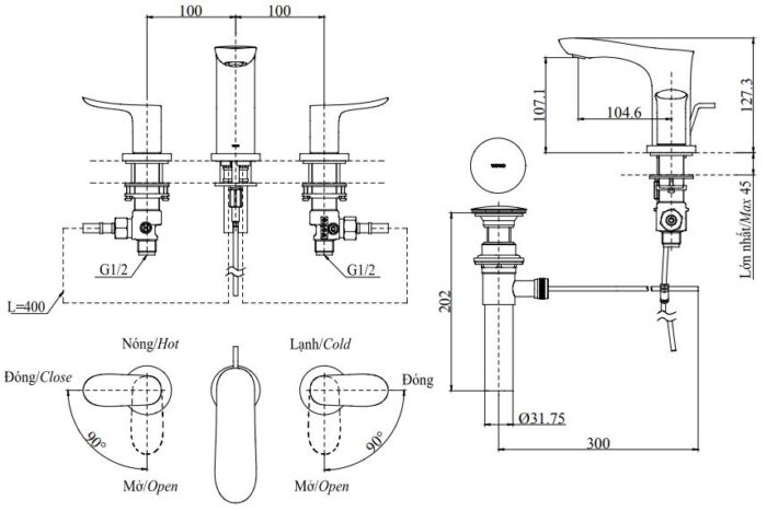 ban ve voi gan chau lavabo toto tlg01201b