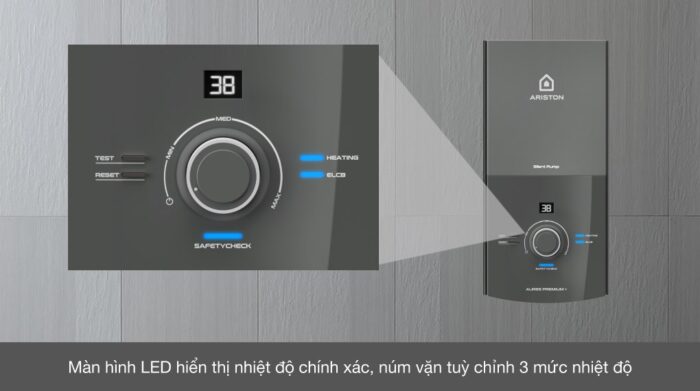 bang dieu khien May nuoc nong truc tiep ARISTON AURES PREMIUM 4.5P co bom 4500w