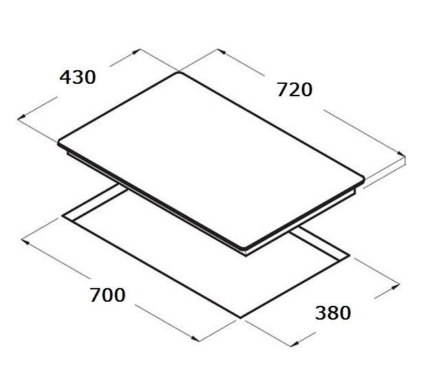 Bản vẽ kích thước Bếp từ đôi CHEFS EH-DIH868