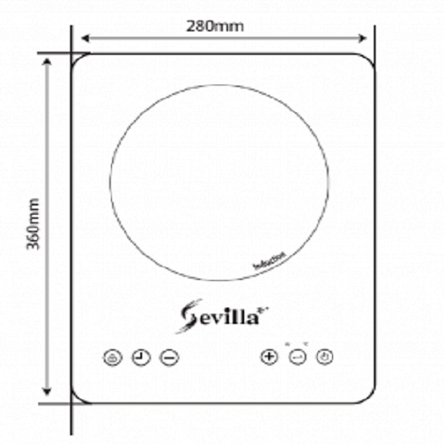 Bản vẽ kích thước Bếp từ đơn SEVILLA SV-10T