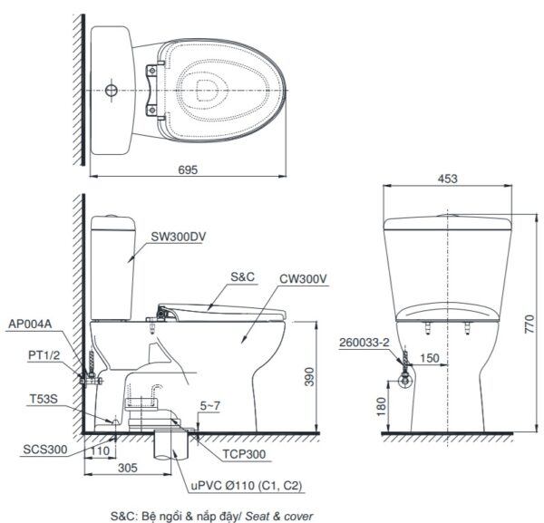 bon cau hai khoi toto cs300dt3y1 nap tc385vs