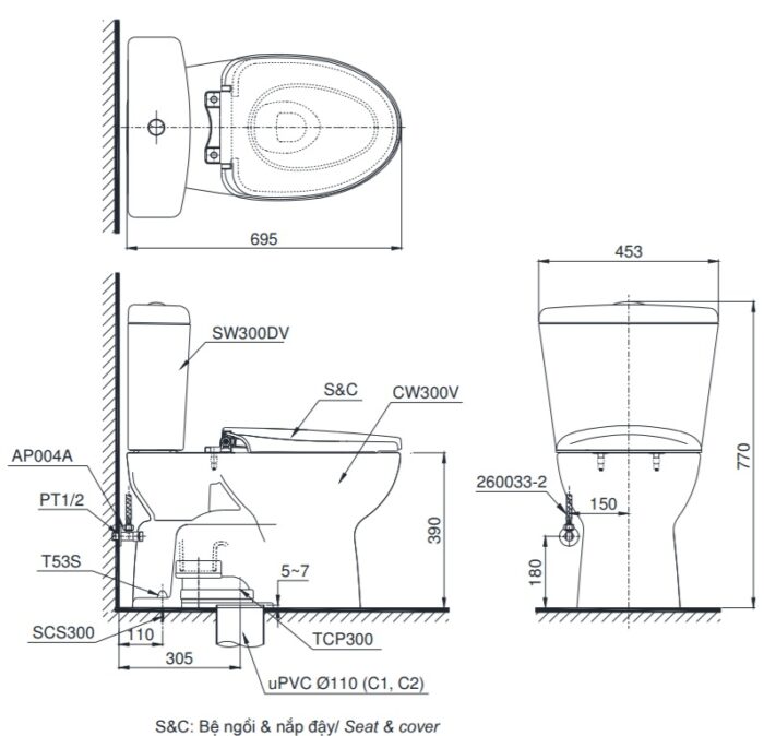 bon cau hai khoi toto cs300dt3y1 nap tc385vs