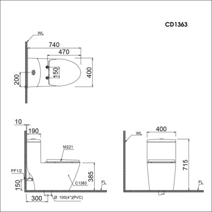 bon cau mot khoi caesar cd1363 chinh hang gia tot