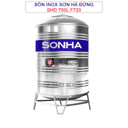 Bồn nước inox SƠN HÀ đứng 700L phi 720 - SHD700F720