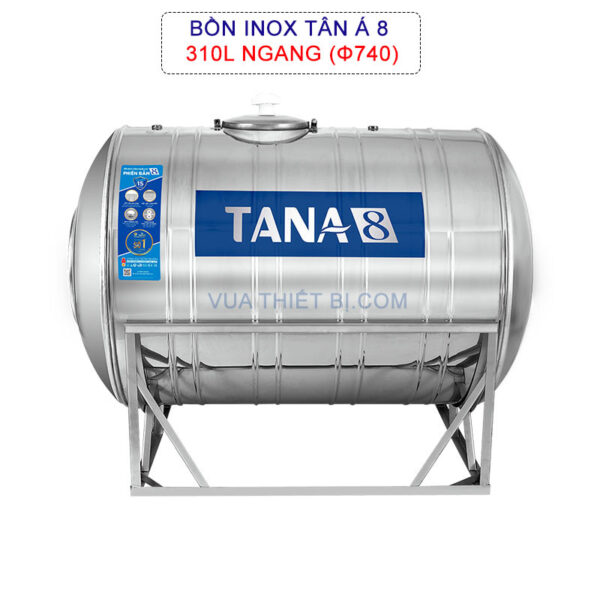 Bồn nước inox TÂN Á 8 310L ngang phi 740 TA8-310N