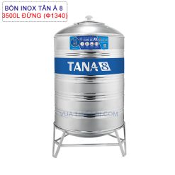 Bồn nước inox TÂN Á 8 3500L đứng phi 1340 TA8-3500Đ