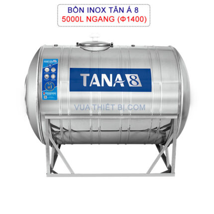 Bồn nước inox TÂN Á 8 5000L ngang phi 1400 TA8-5000N