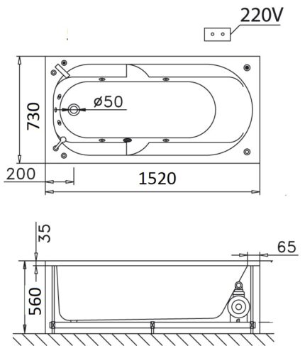bon tam massage xay 1 5m caesar mt0550