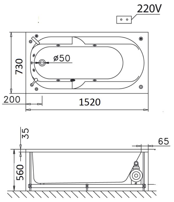 bon tam massage xay 1 5m caesar mt0550