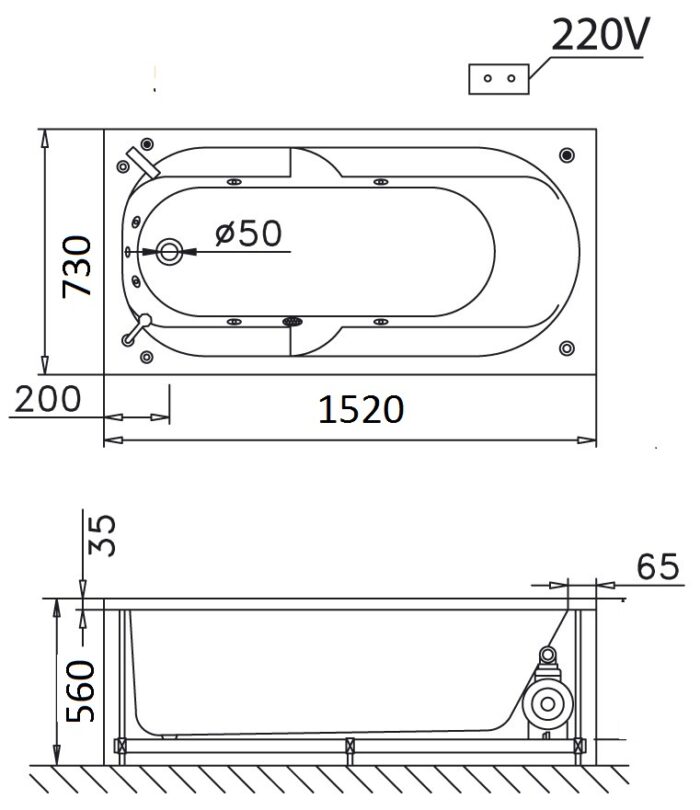 bon tam massage xay 1 5m caesar mt0550