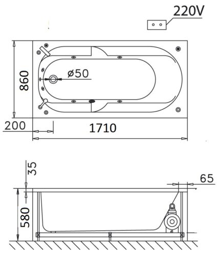 bon tam massage xay 1 7m caesar mt0570