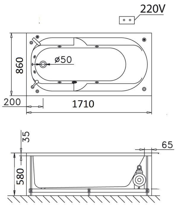 bon tam massage xay 1 7m caesar mt0570