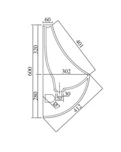 Bản vẽ kĩ thuật Bồn tiểu nam VIGLACERA T51 treo tường