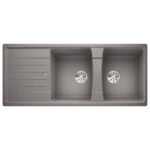 Chậu rửa bát đá BLANCO Lexa 8S Alu Metallic 2 hố 1 bàn