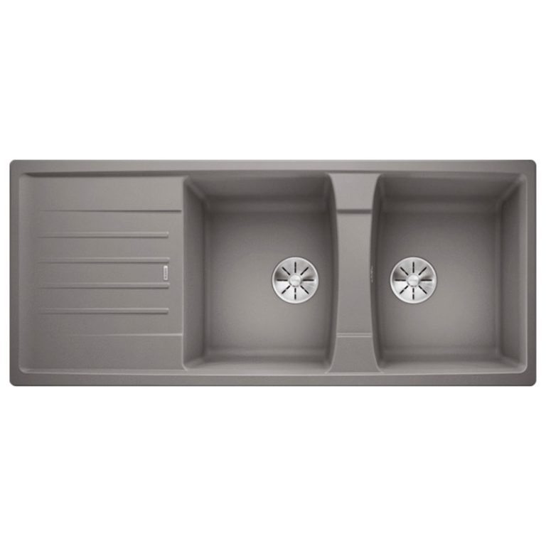 Chậu rửa bát đá BLANCO Lexa 8S Alu Metallic 2 hố 1 bàn