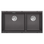 Chậu rửa bát đá BLANCO SUBLINE 480/320-U Rock Grey 2 hố