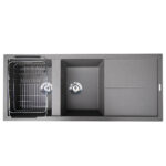 Chậu rửa bát đá KONOX LIVELLO 1160 GREY 2 hố 1 bàn