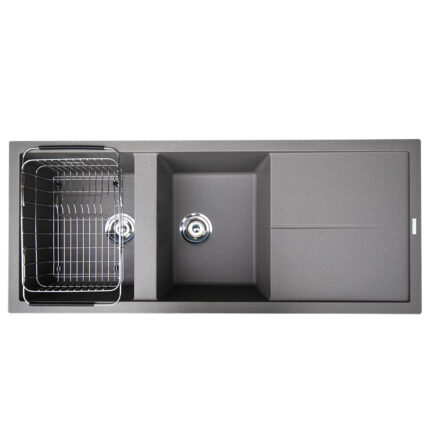 Chậu rửa bát đá KONOX LIVELLO 1160 GREY 2 hố 1 bàn