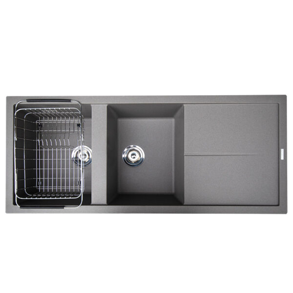 Chậu rửa bát đá KONOX LIVELLO 1160 GREY 2 hố 1 bàn