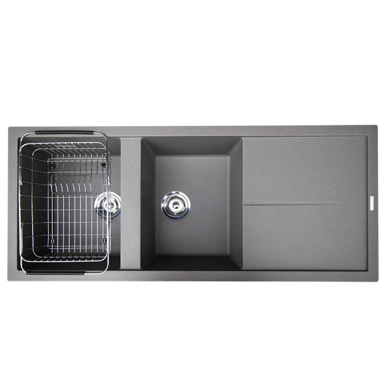 Chậu rửa bát đá KONOX LIVELLO 1160 GREY 2 hố 1 bàn