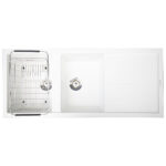 Chậu rửa bát đá KONOX LIVELLO 1160 White Silver 2 hố 1 bàn