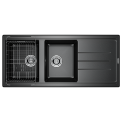 Chậu rửa bát đá KONOX Phoenix 1160 Black 2 hố 1 bàn