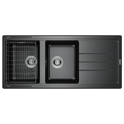 Chậu rửa bát đá KONOX Phoenix 1160 Black 2 hố 1 bàn