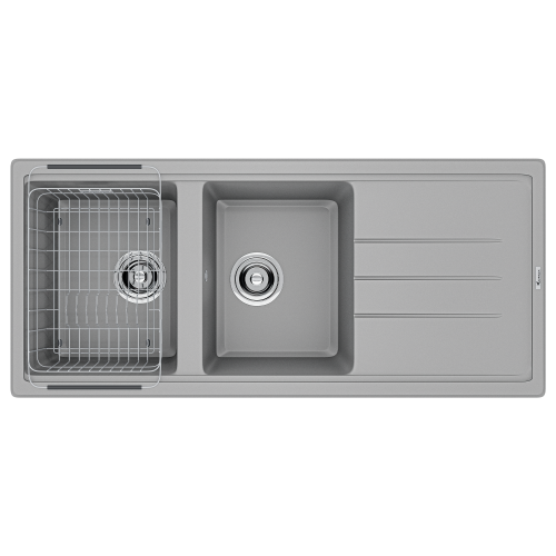 Chậu rửa bát đá KONOX Phoenix 1160 Grey 2 hố 1 bàn