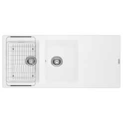 Chậu rửa bát đá KONOX Phoenix 1160 White Silver 2 hố 1 bàn